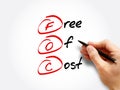 FOC - Free Of Cost acronym, business concept