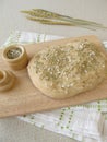 Focaccia bread with rosemary and salt Royalty Free Stock Photo