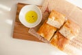 Focaccia for breakfast Royalty Free Stock Photo