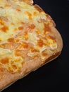 Focaccia with mozzarella cheese italian organic spelt  flat bread with mozzarella organic cheese Royalty Free Stock Photo