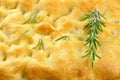 Focaccia with rosemary, olive oil and coarse salt Royalty Free Stock Photo