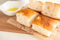 Focaccia for breakfast Royalty Free Stock Photo