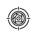 Black line icon for Focal, central and pivotal