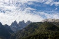 Focobon group of mountains above Falcade, Veneto in Italy