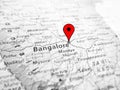 Focus on Bangalore city over a road map Royalty Free Stock Photo