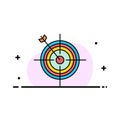 Focus, Board, Dart, Arrow, Target  Business Flat Line Filled Icon Vector Banner Template Royalty Free Stock Photo