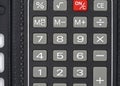 Focus on calculator buttons showing numbers and functions for basic calculations and data entry tasks Royalty Free Stock Photo