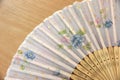 Focus Chinese fan flower pattern. Royalty Free Stock Photo