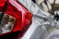 Focus closeup of Car rear light silver grey color Royalty Free Stock Photo