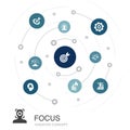 Focus colored circle concept with simple