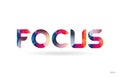 focus colored rainbow word text suitable for logo design