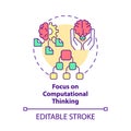 Focus on computational thinking concept icon