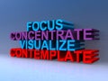 Focus concentrate visualize contemplate on blue Royalty Free Stock Photo