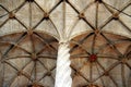 Curvilinear elements in the vaulted structure with a supporting twisted column