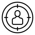 Focus customer icon outline vector. Client target