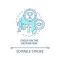 Focus on the destination blue concept icon Royalty Free Stock Photo