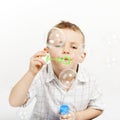 Focus and determination while blowing Royalty Free Stock Photo