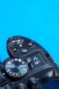 In focus DSLR camera Mode dial. Royalty Free Stock Photo