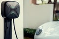 Focus electric charging station for electric car as progressive concept.
