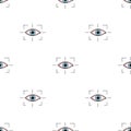 Focus of eye in the virtual reality icon in cartoon style isolated on white background. Virtual reality symbol stock Royalty Free Stock Photo