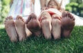 Happy family resting together outside Royalty Free Stock Photo