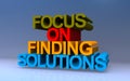focus on finding solutions on blue Royalty Free Stock Photo