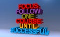 focus follow one course until successful on blue Royalty Free Stock Photo