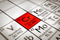 Focus on forbidden Chromium chemical element from the Mendeleev periodic table