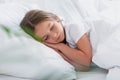 Focus of girl sleeping while lying Royalty Free Stock Photo