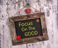 Focus on the good written on Vintage sign board Royalty Free Stock Photo