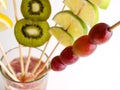 Focus the grape and various fruit Royalty Free Stock Photo