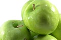 Focus group of fresh green apples