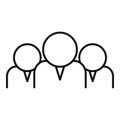 Focus group icon outline vector. Social trust