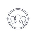 Focus group, target audience line icon