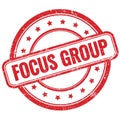 FOCUS GROUP text on red grungy round rubber stamp