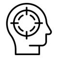 Focus head icon outline vector. Centric mind Royalty Free Stock Photo