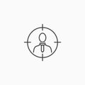 Focus human serch line icon. Target member