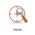 Focus icon. 3d illustration from brain procces collection. Creative Focus 3d icon for web design, templates Royalty Free Stock Photo