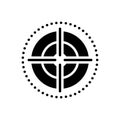 Black solid icon for Focus, target and goal