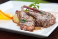 Focus lamb steak Royalty Free Stock Photo