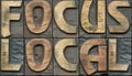 Focus local wooden letterpress
