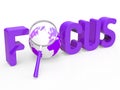 Focus Magnifier Represents Focused Research And Concentration