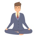 Focus meditation icon, cartoon style Royalty Free Stock Photo