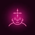 focus on mind icon. Elements of What is in your mind in neon style icons. Simple icon for websites, web design, mobile app, info Royalty Free Stock Photo