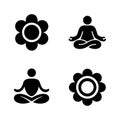Focus or Mindfulness Symbol Solid Icons Set for Self Awareness Royalty Free Stock Photo