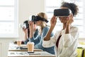 Focus of multiethnic students using vr headsets in university