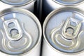 Focus on pull tab open of canned of soft drink. Royalty Free Stock Photo