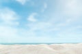 Focus Sand floor over blur summer beach sea background concept f Royalty Free Stock Photo