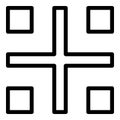 Focus scanning icon outline vector. Qr code