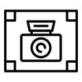 Focus screenshot icon outline vector. Cam image